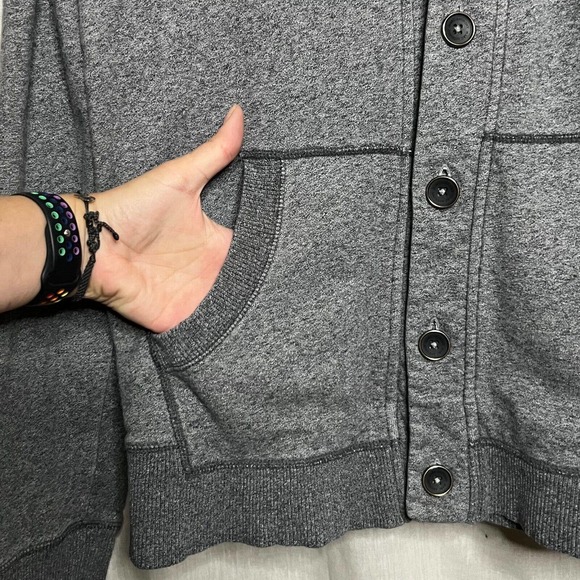 Marc Anthony Men's Heather Gray Long Sleeve Button Front Cardigan Sweater Size M - Picture 5 of 12